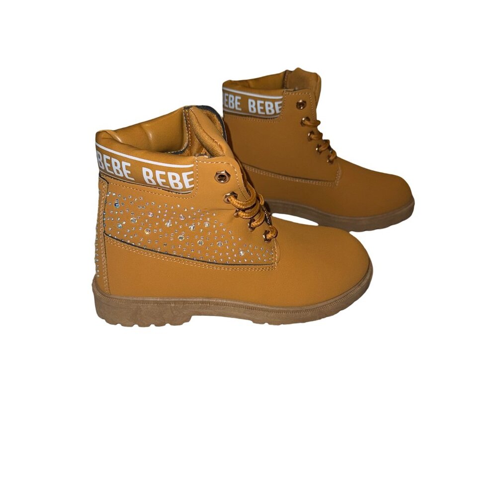 NEW Size 1 Girls BEBE Rhinestone Tan Winter Boots
